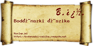 Bodánszki Őszike névjegykártya